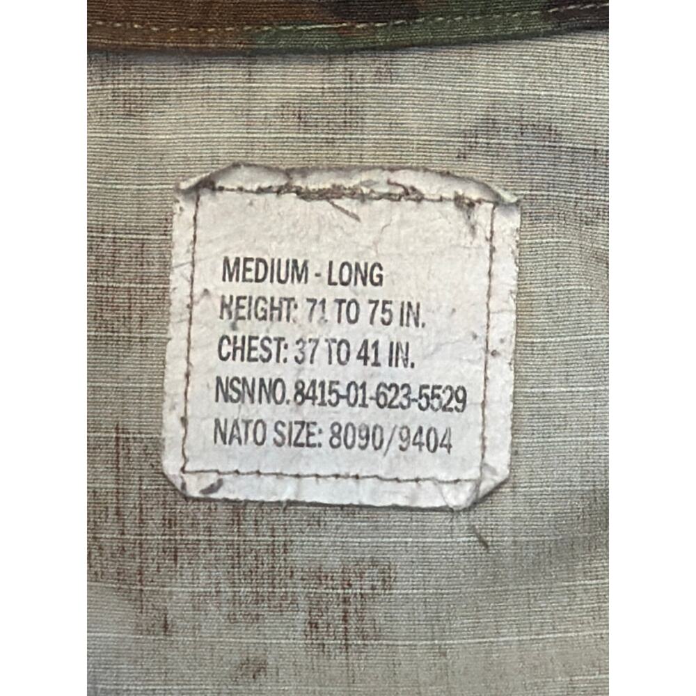 Military Combat Green Camo Uniform Shirt Top Insect Guard Med. Long - Picture 3 of 9